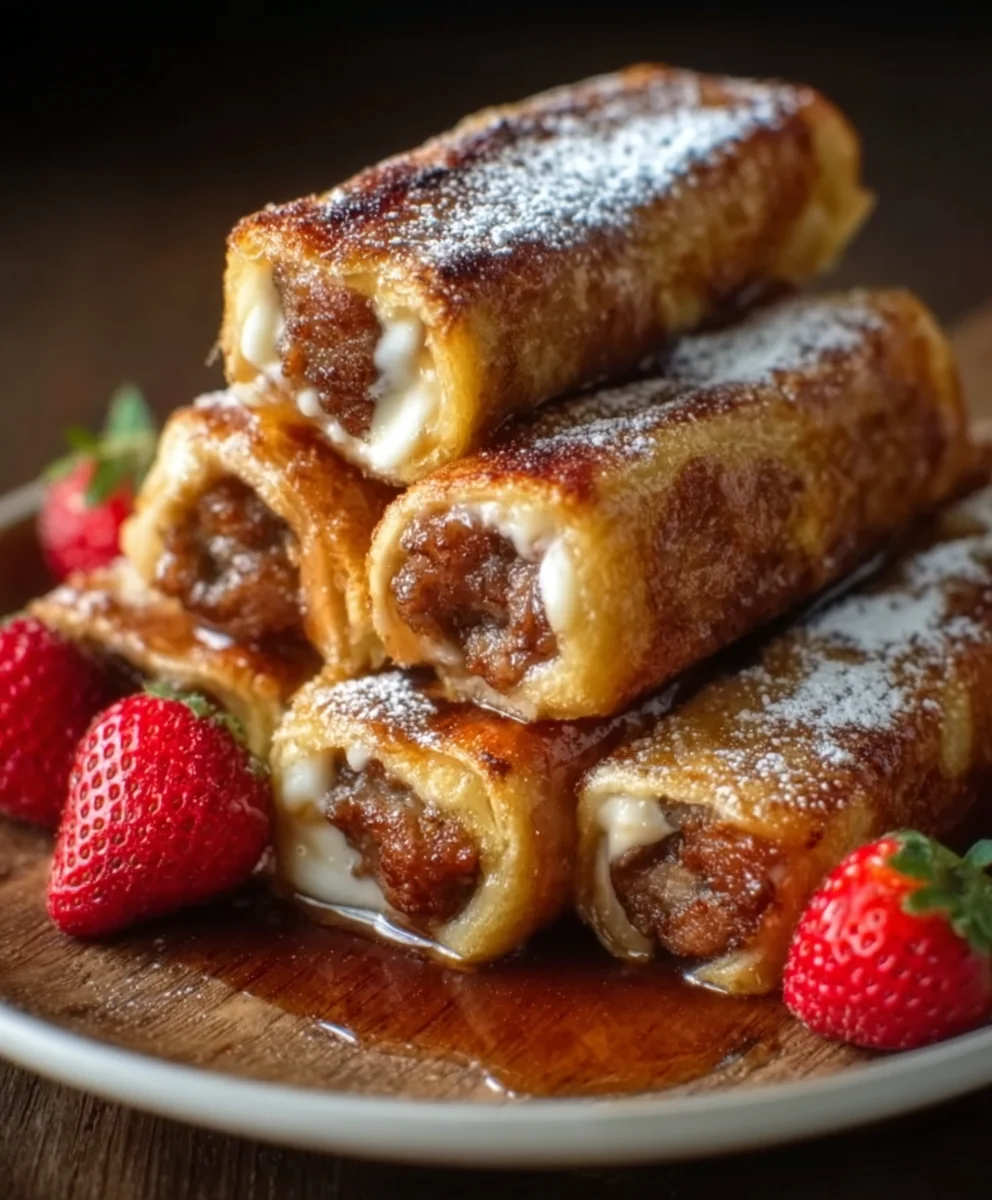 Beef Sausage French Toast Roll-Ups Easy Recipe