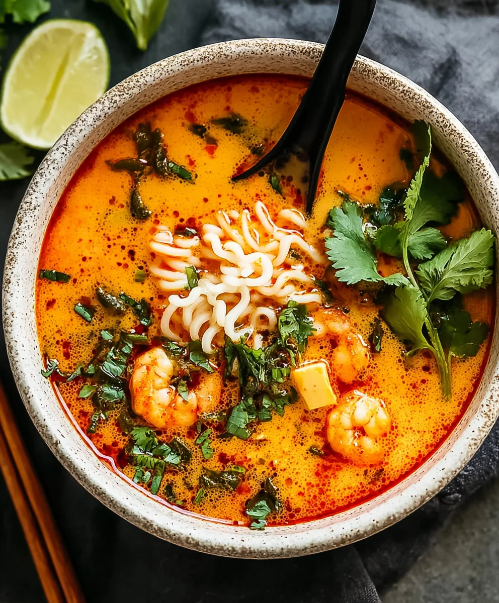 Spicy Beef Thai Red Curry Soup- Easy & Flavorful