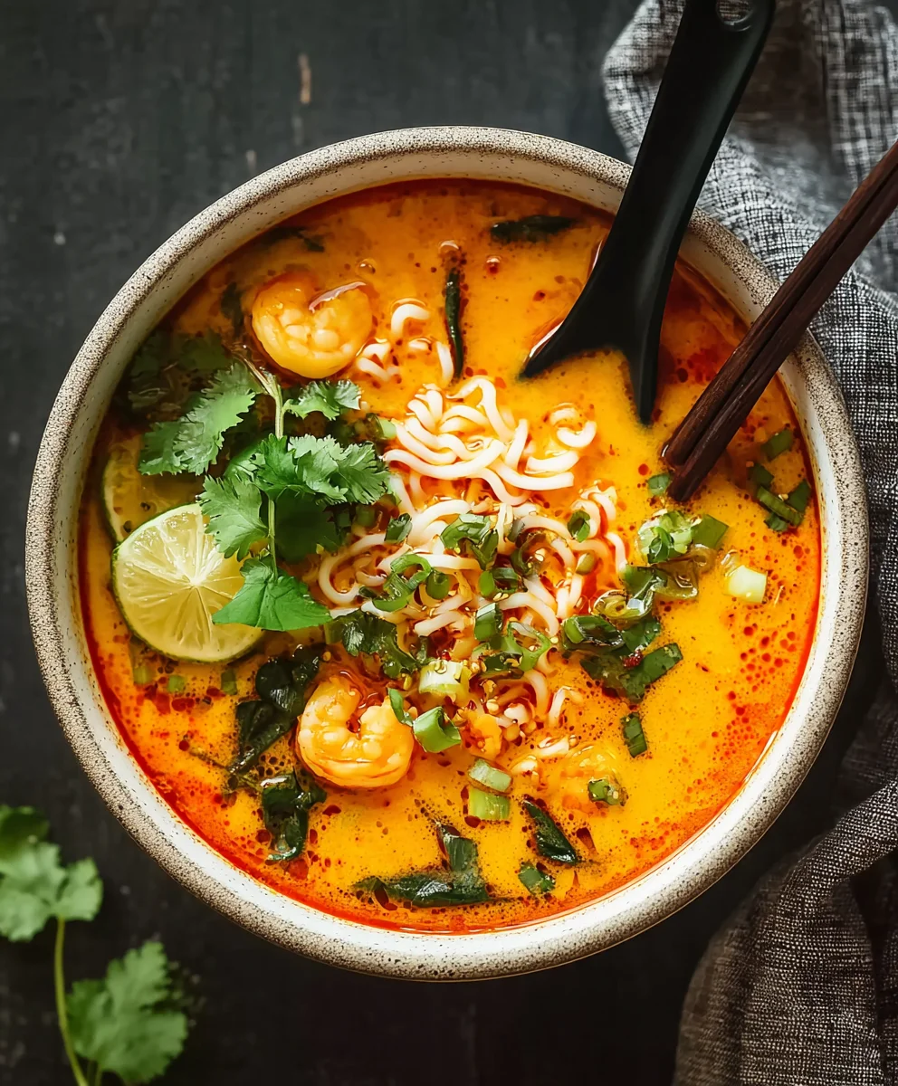 Spicy Thai Red Curry Beef Soup - Easy Recipe