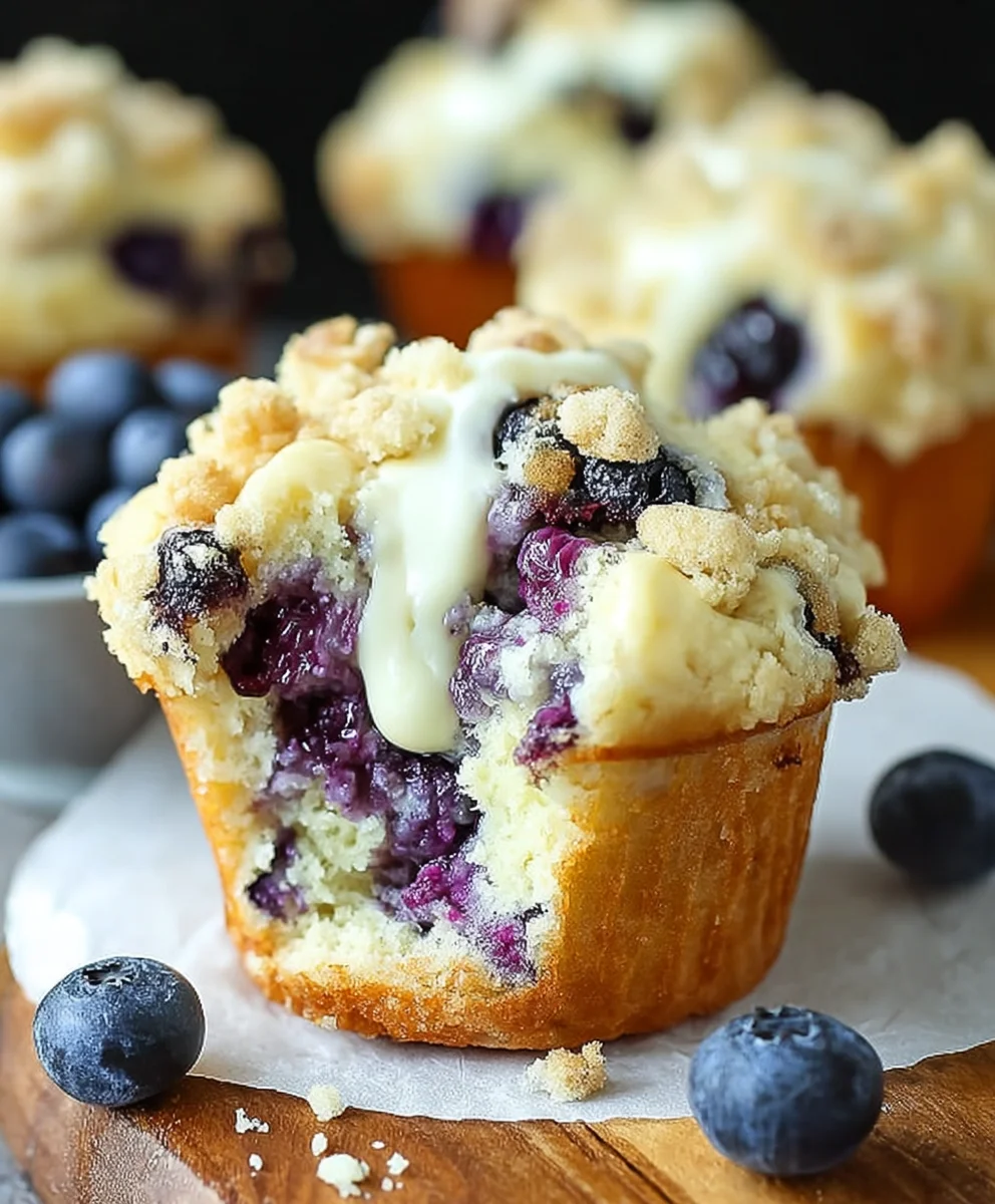 Blueberry Cream Cheese Muffins-Irresistible Streusel