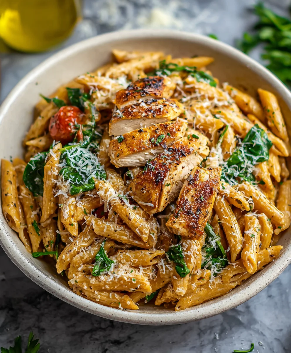Healthy Garlic Parmesan Chicken Pasta Dinner