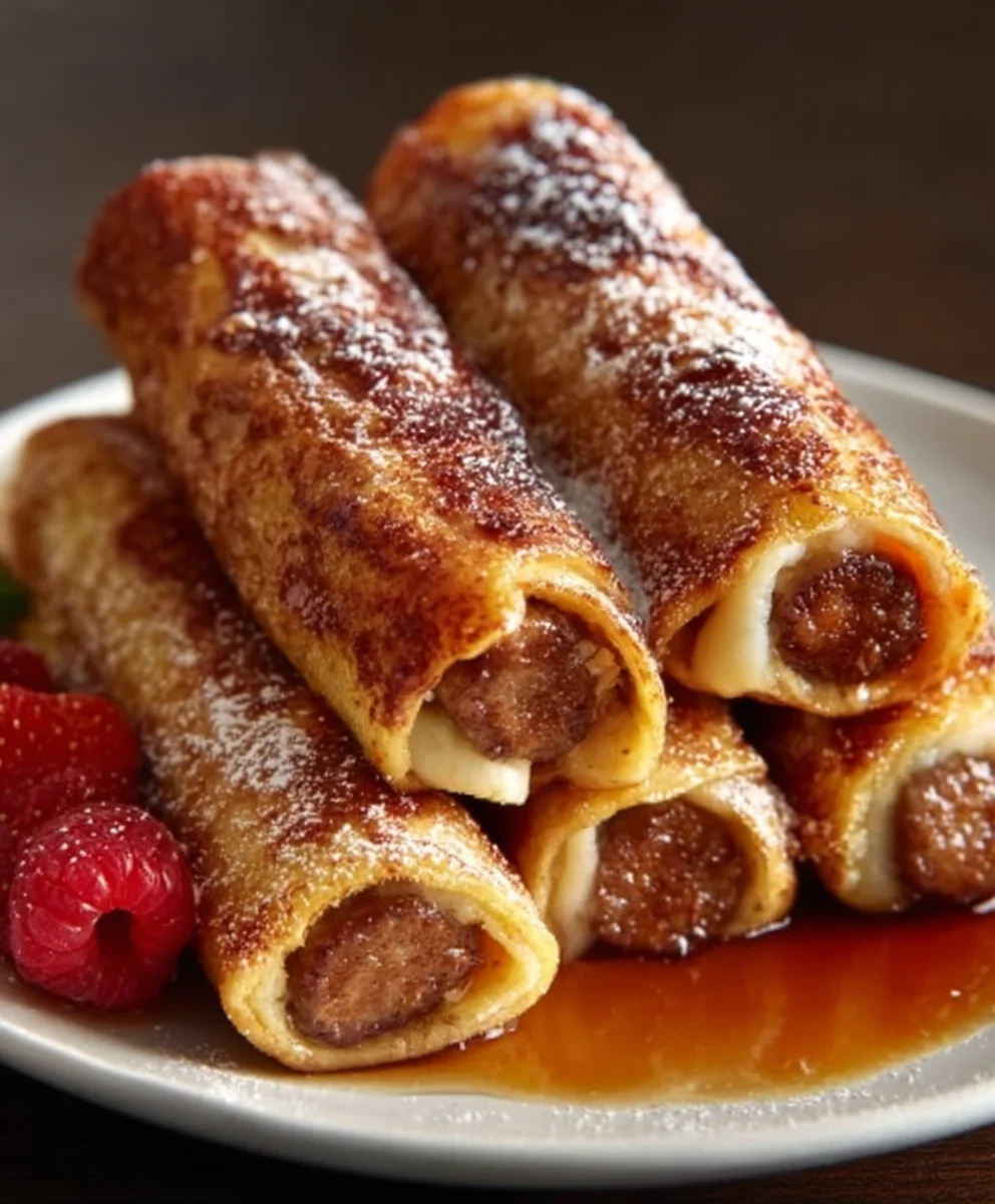 Beef Sausage French Toast Roll-Ups Easy Recipe