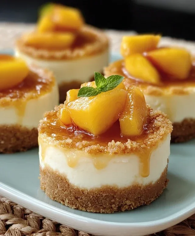 Peach Cobbler Mini Cheesecakes