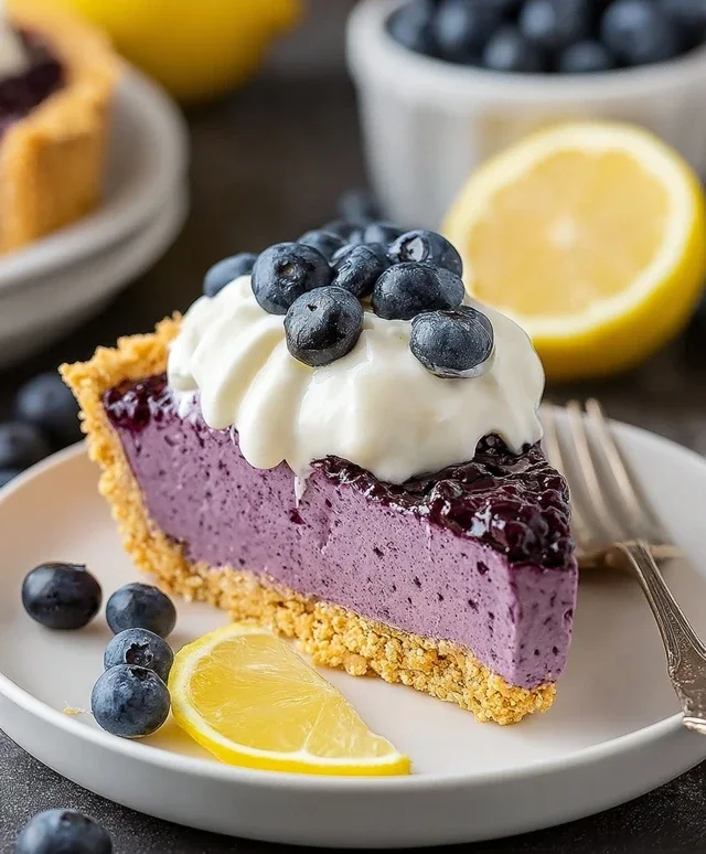 No Bake Lemon Blueberry Pie