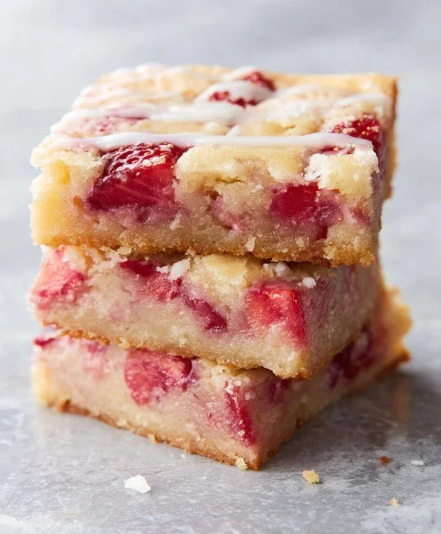 Strawberry Lemon Blondies