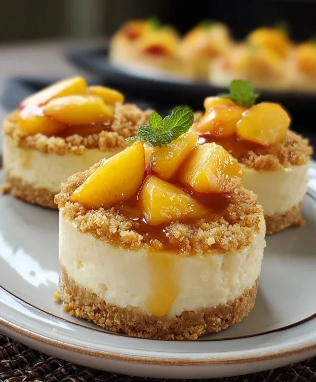 Peach Cobbler Mini Cheesecakes
