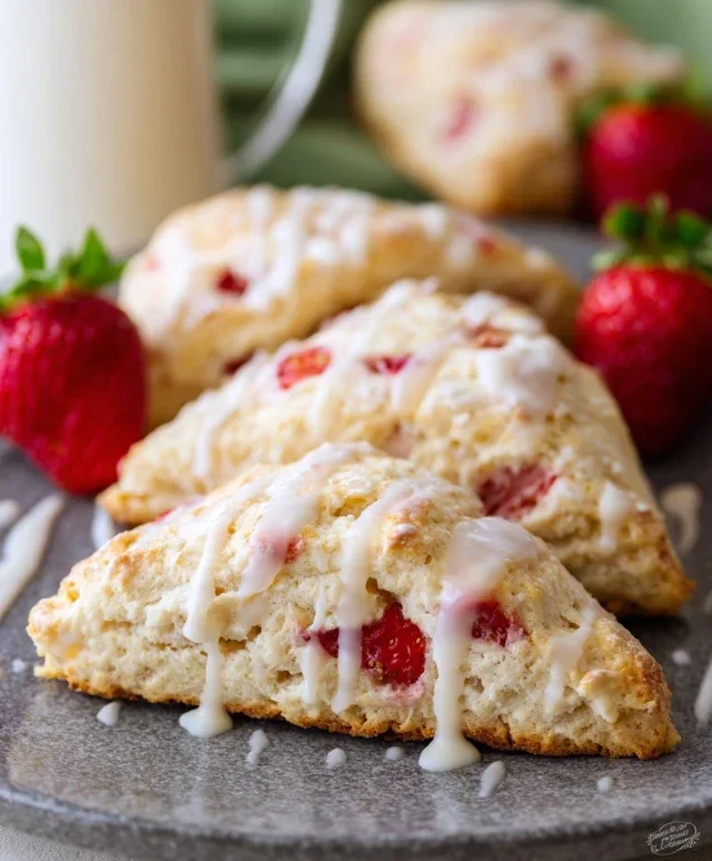 Strawberry Lemon Cream Scones