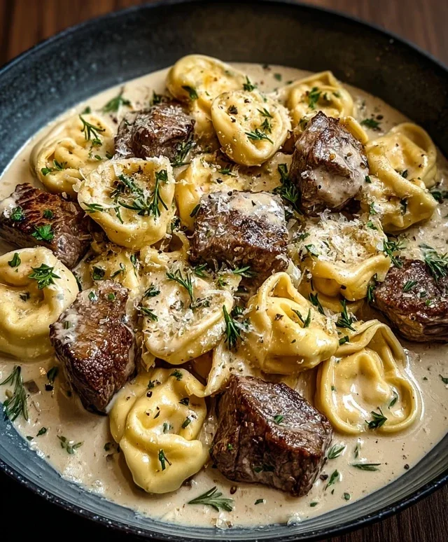 Cracked Garlic Steak Tortellini in Creamhouse Sauce Bliss