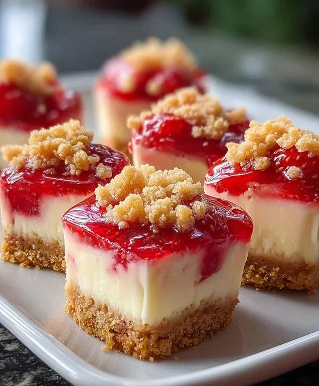 Strawberry Crunch Cheesecake Bites