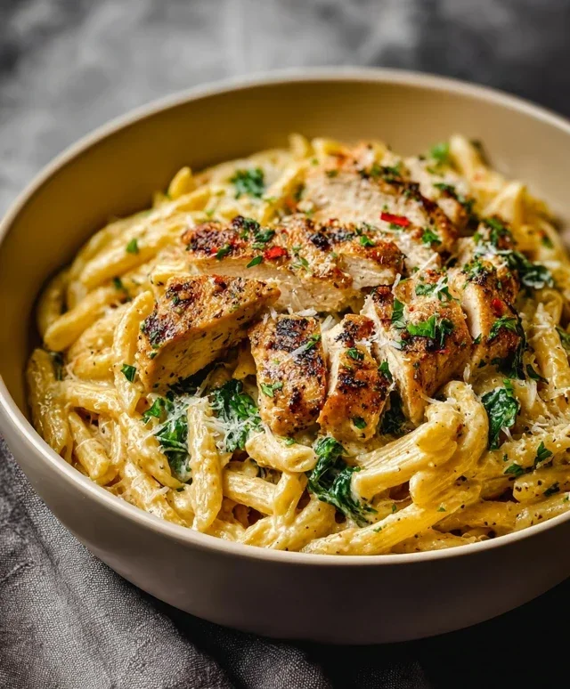 Healthy Garlic Parmesan Chicken Pasta