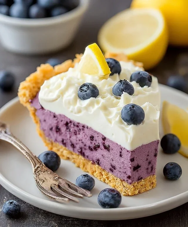 No Bake Lemon Blueberry Pie
