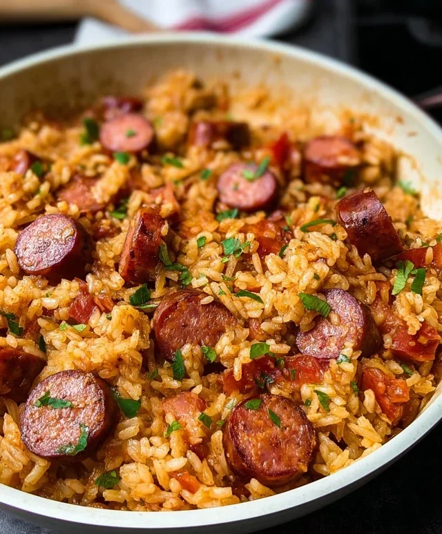 One Pot Smoked Sausage And Rice
