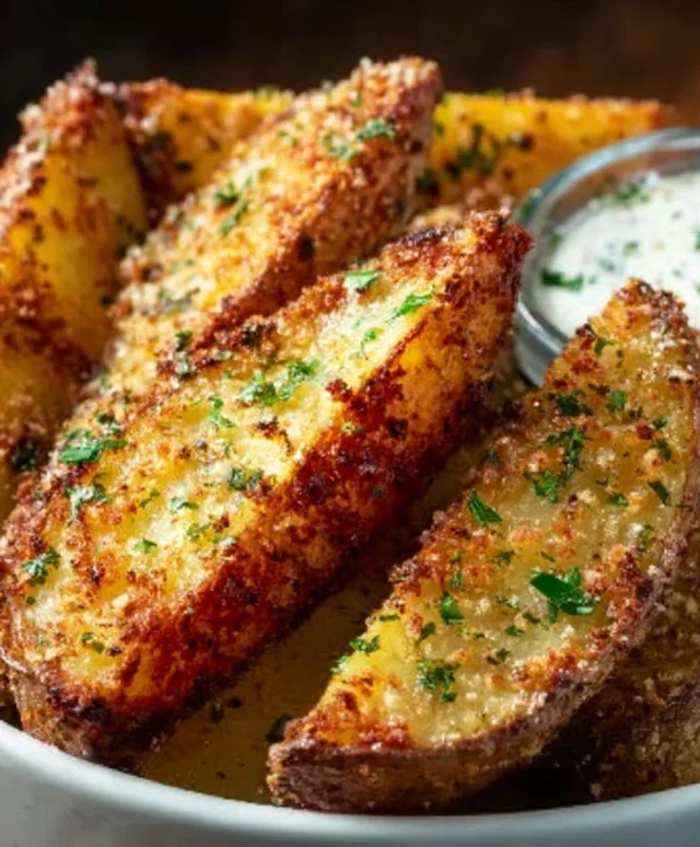 Baked Garlic Parmesan Potato Wedges