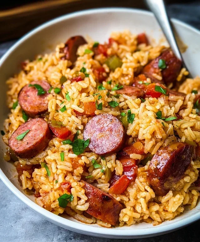 One Pot Smoked Sausage And Rice