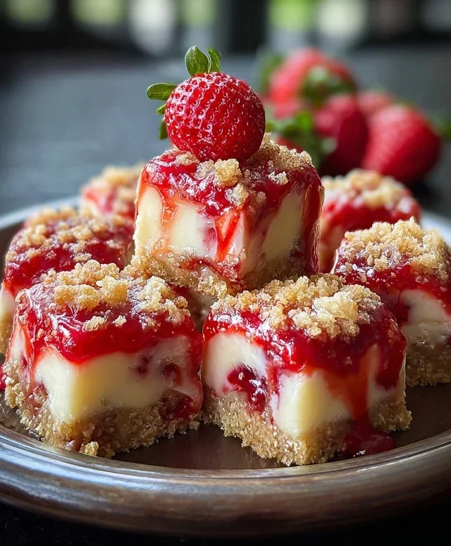 Strawberry Crunch Cheesecake Bites