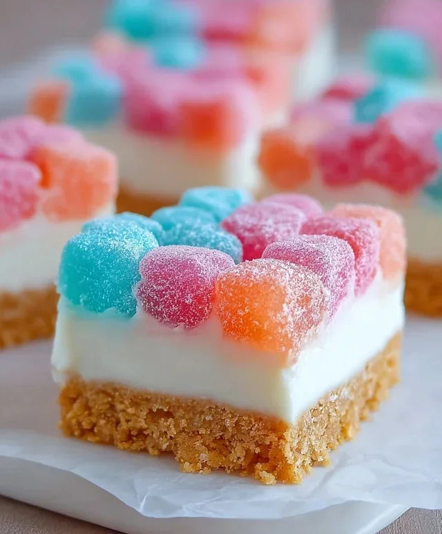 Gummy Cotton Candy Cheesecake Bites