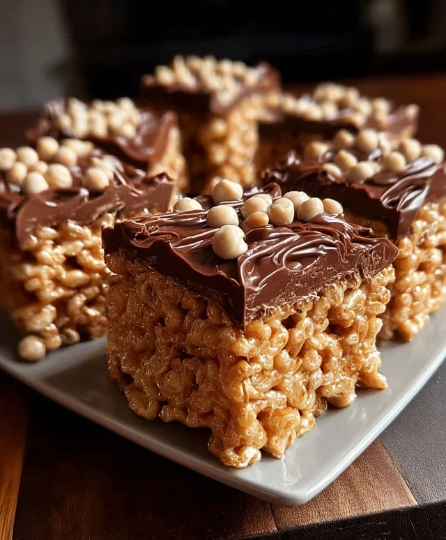 Chocolate Peanut Butter Rice Krispie Squares