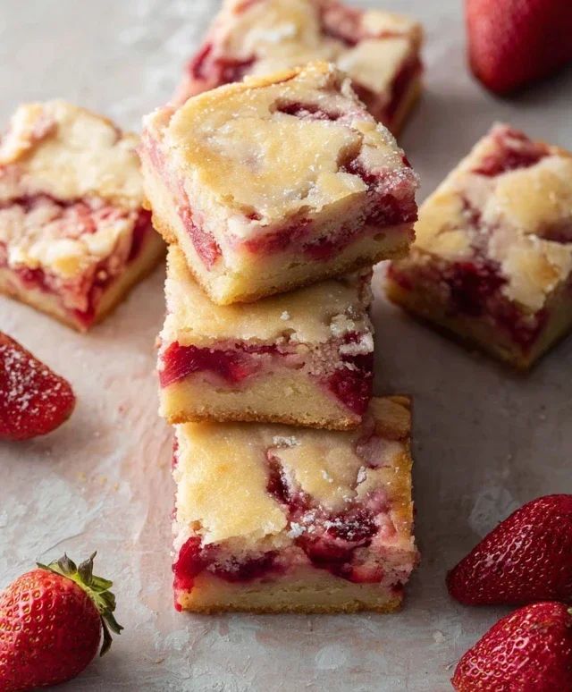 Strawberry Lemon Blondies