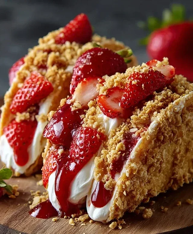 Strawberry Crunch Cheesecake Tacos