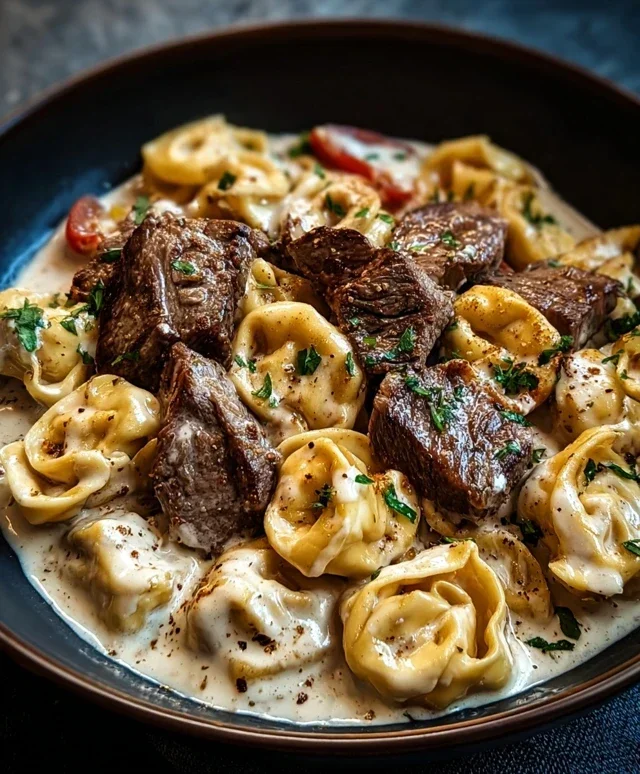 Cracked Garlic Steak Tortellini in Creamhouse Sauce Bliss