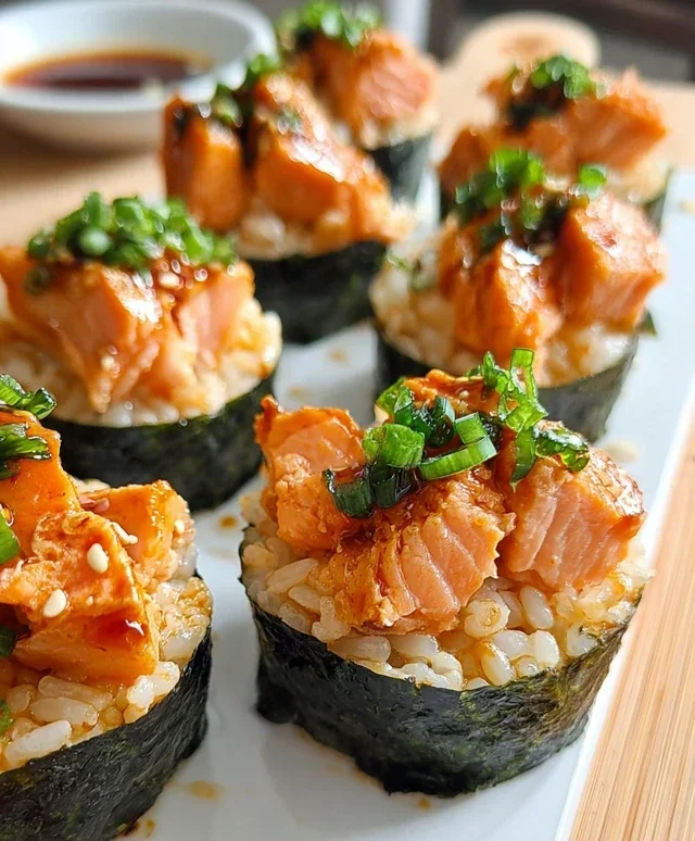 Spicy Salmon Sushi Cups