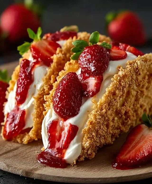 Strawberry Crunch Cheesecake Tacos