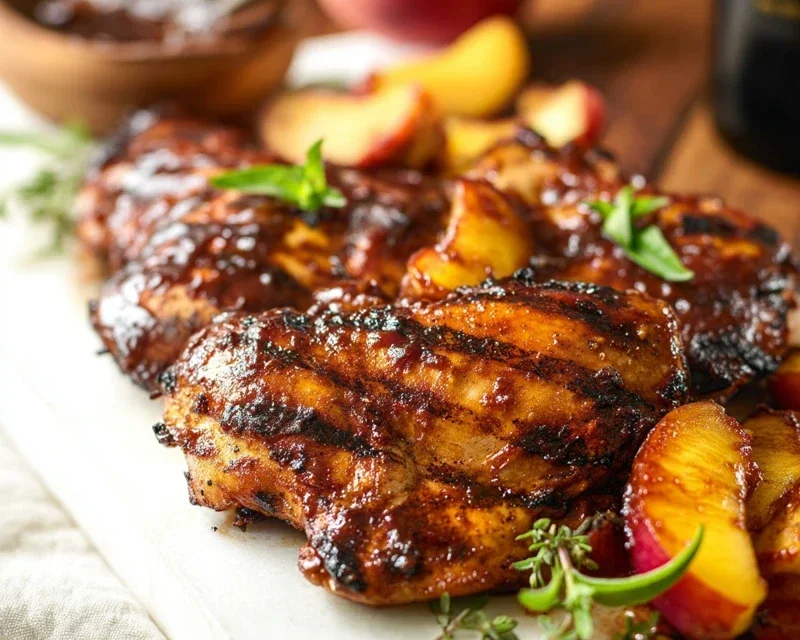 Grilled Bourbon Extract Extract Peach BBQ Chicken