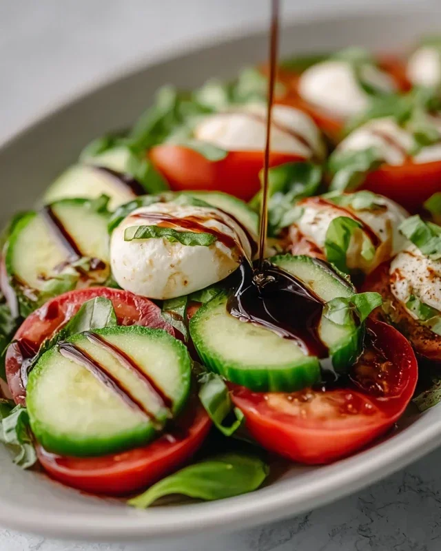 Fresh Cucumber Caprese Salad