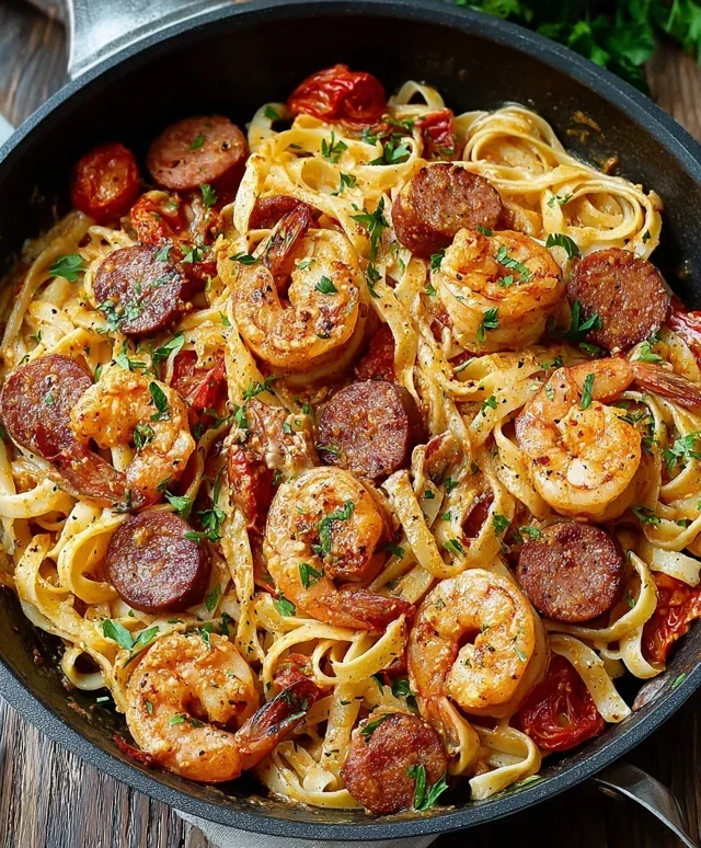 Creamy Cajun Shrimp Pasta with Sausage