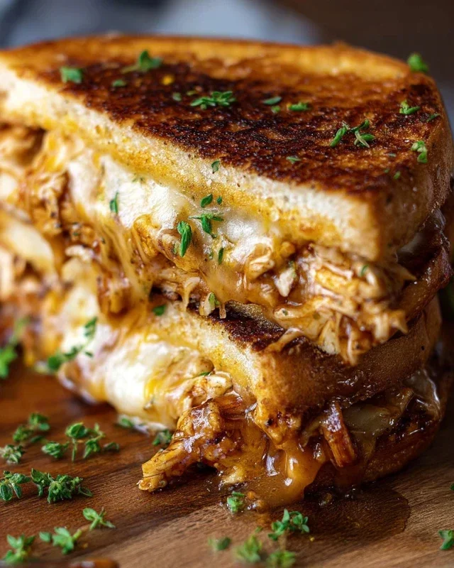 BBQ Chicken Grilled Cheese Sandwich
