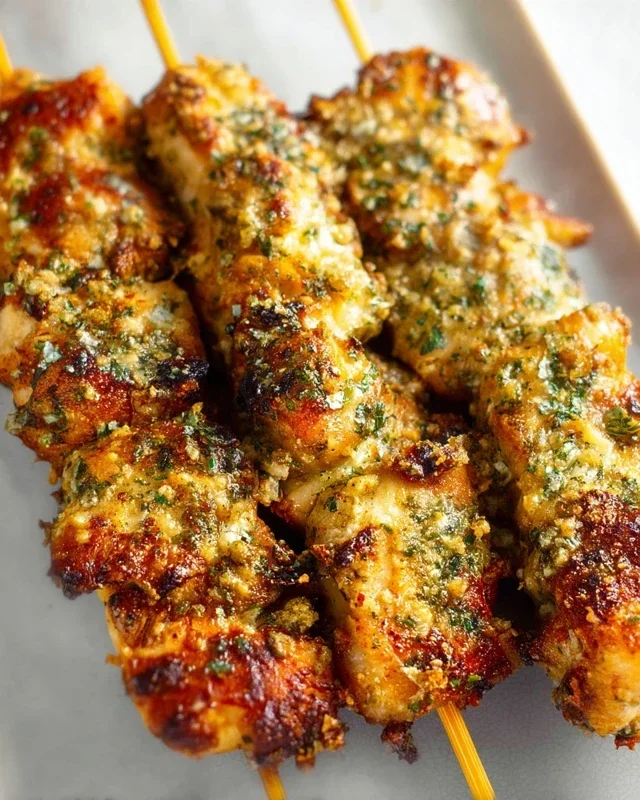 Ranch Garlic Parmesan Chicken Skewers
