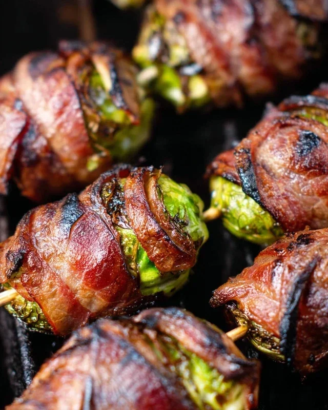 Grilled Beef Beef Bacon Wrapped Brussels Sprouts