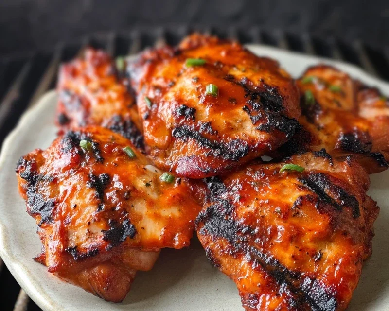 Grilled Honey Buffalo Chicken Thighs