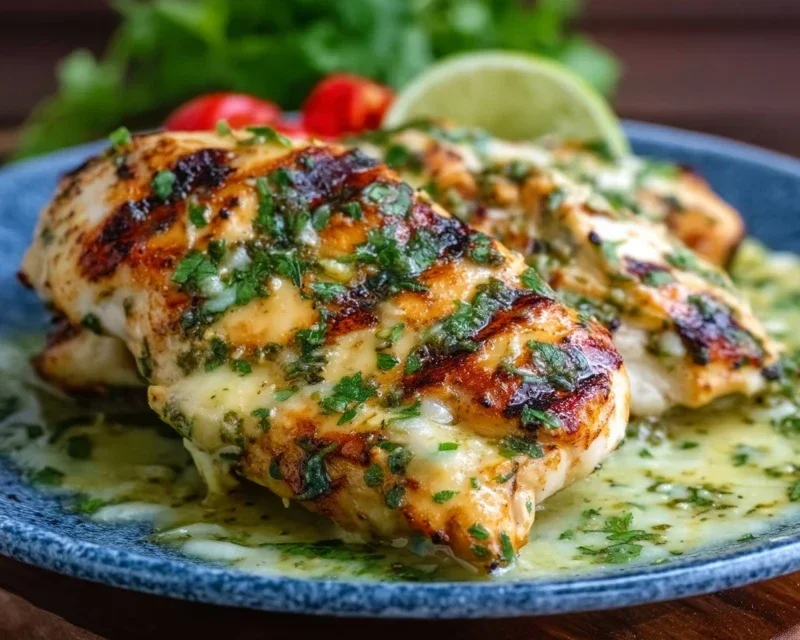 Grilled Salsa Verde Pepper Jack Chicken
