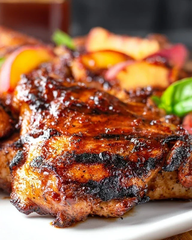 Grilled Bourbon Extract Extract Peach BBQ Chicken