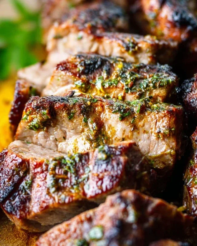 Surf and Turf Kabobs with Chimichurri Sauce