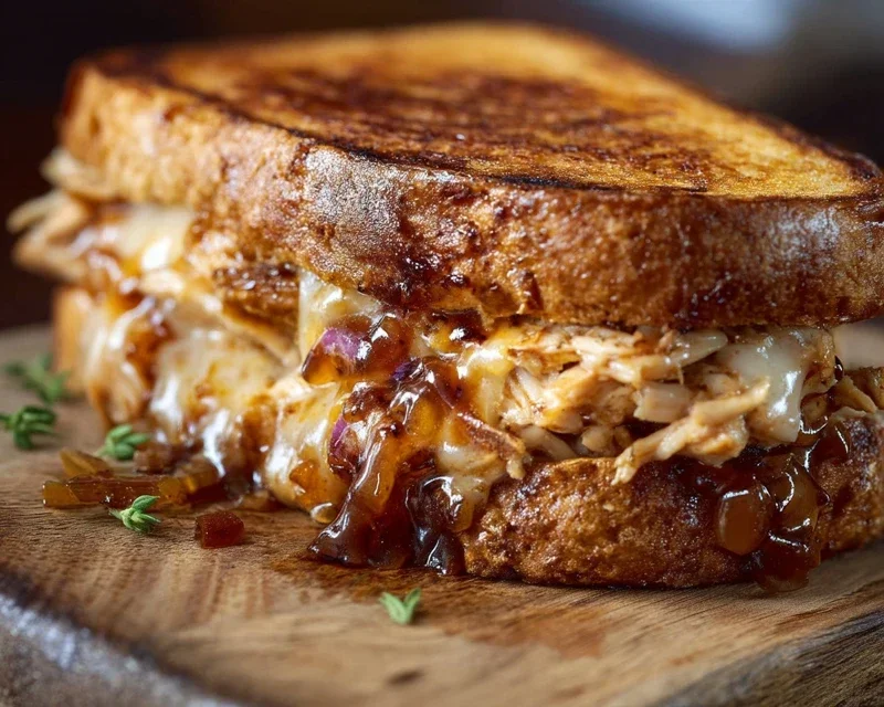 BBQ Chicken Grilled Cheese Sandwich