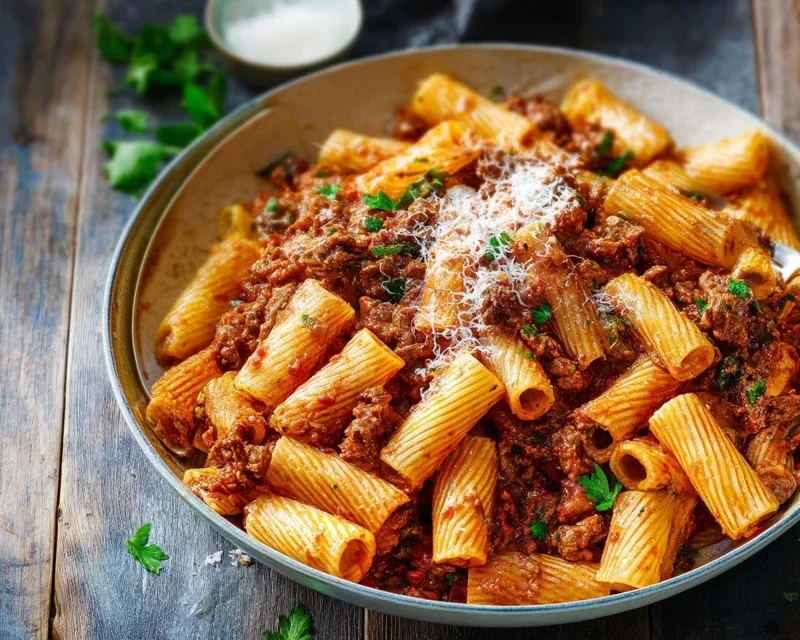 Beef Pasta in Tomato Sauce {Beef Ragu Pasta}