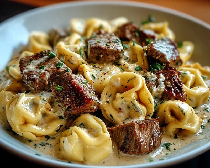 Cracked Garlic Steak Tortellini in Creamhouse Sauce Bliss