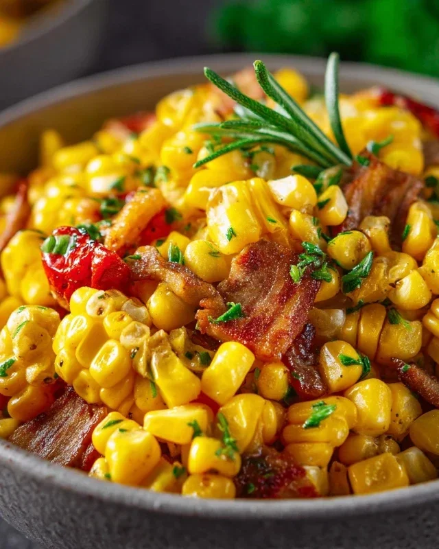 Fresh Corn and Beef Beef Bacon Side Dish