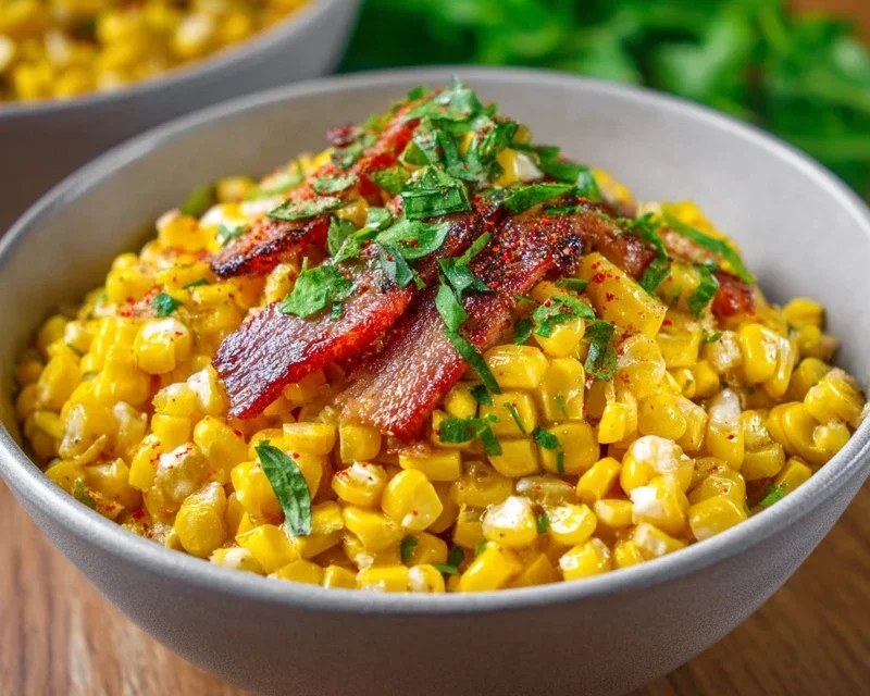 Fresh Corn and Beef Beef Bacon Side Dish