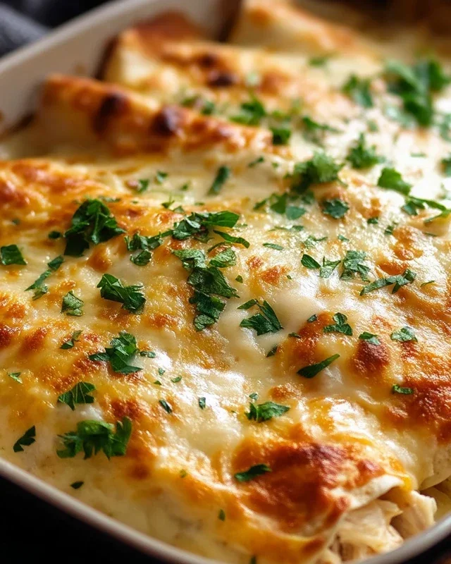 Creamy White Chicken Enchiladas