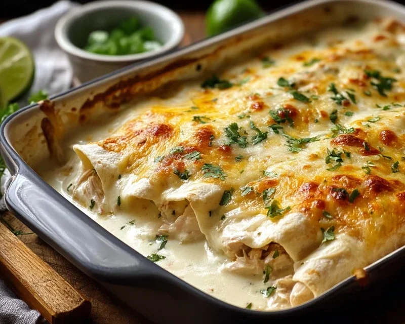 Creamy White Chicken Enchiladas