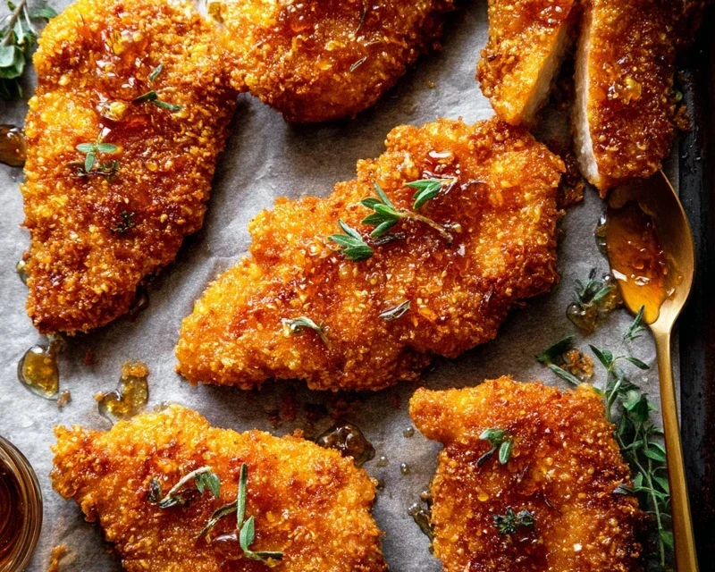 Baked Crunchy Hot Honey Chicken