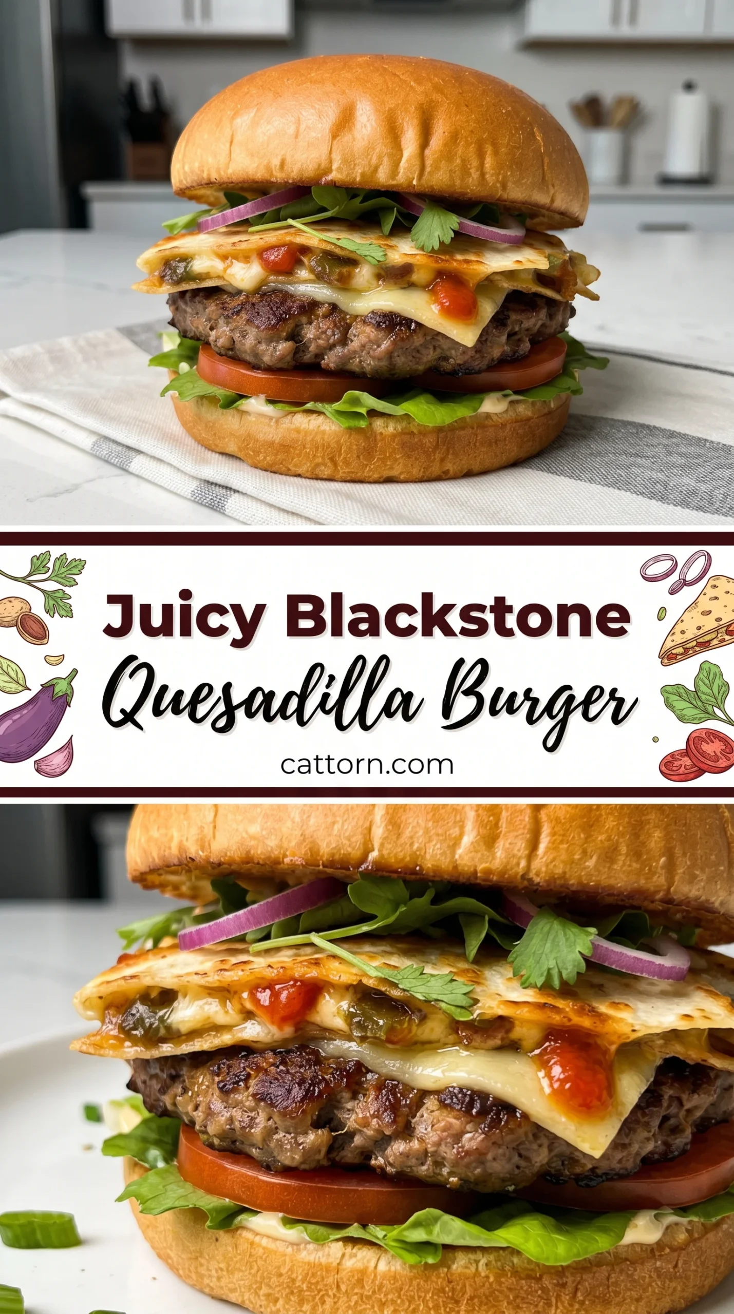 Juicy Blackstone Quesadilla Burger