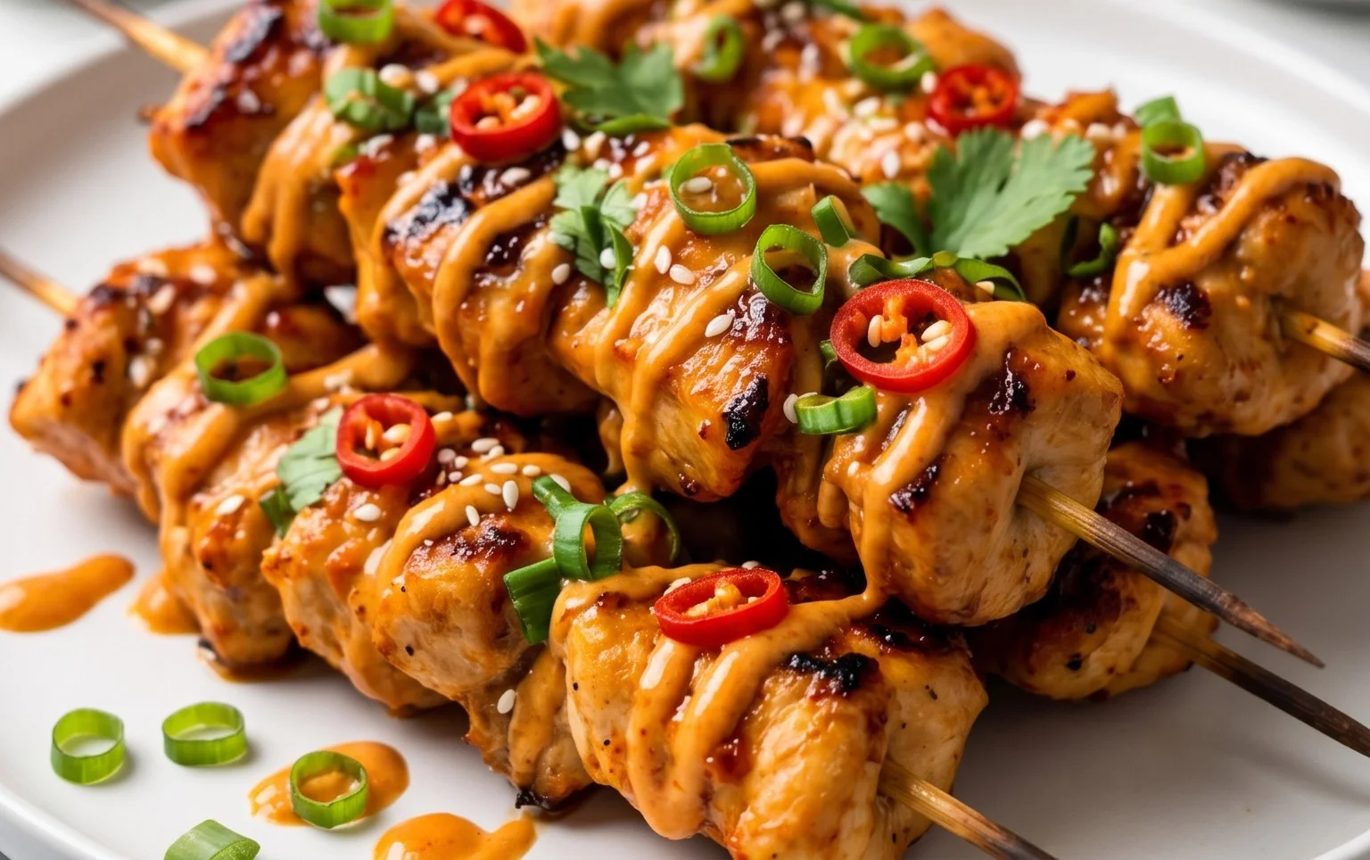 Bang Bang Chicken Skewers