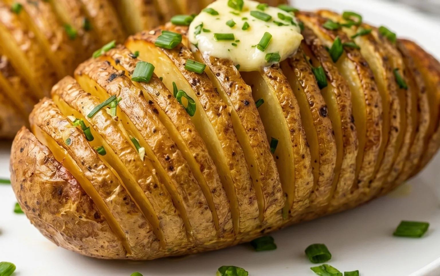 Grilled Hasselback Potatoes with Chive Butter
