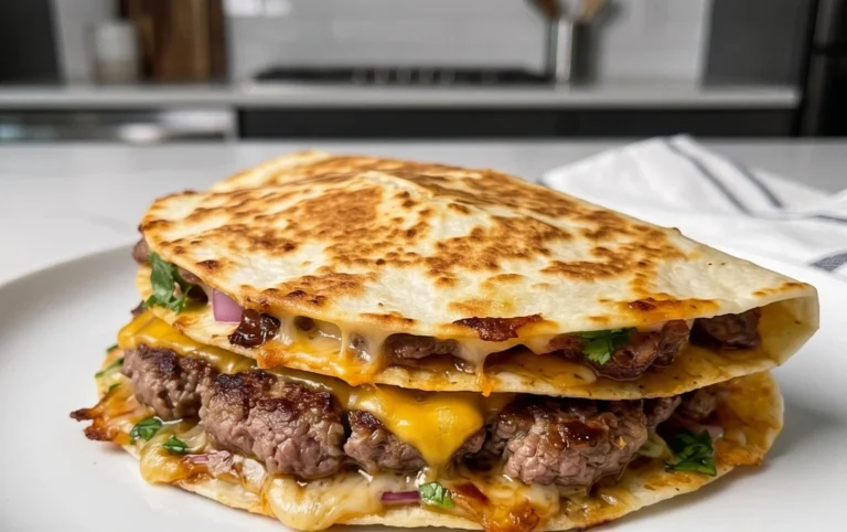 Juicy Blackstone Quesadilla Burger