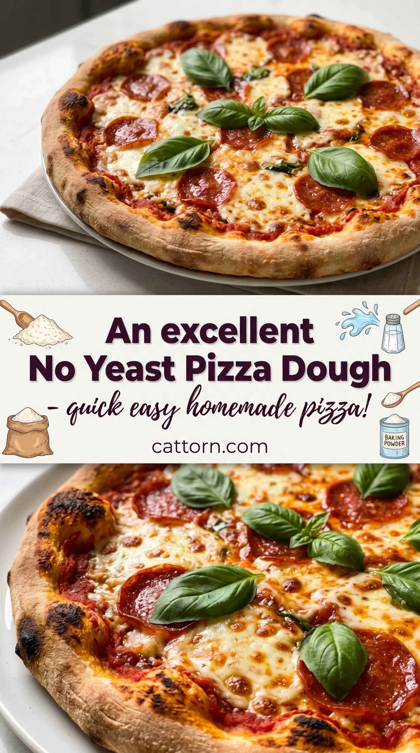 An excellent No Yeast Pizza Dough - quick easy homemade pizza!
