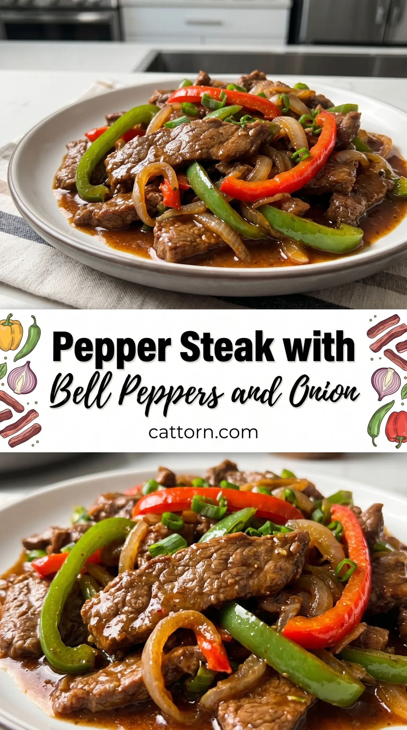 Pepper Steak with Bell Peppers and Onion